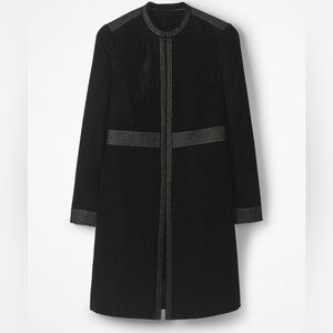 Boden grosvenor black velvet party long coat jacket 14 fall